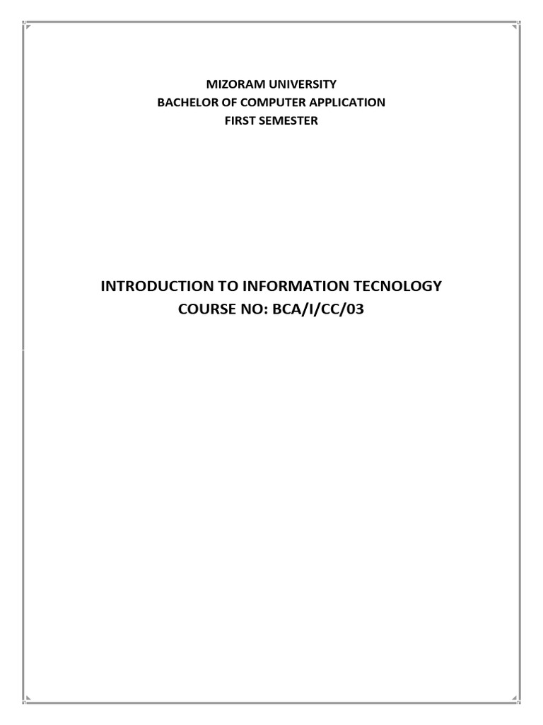 It Unit 1 | PDF