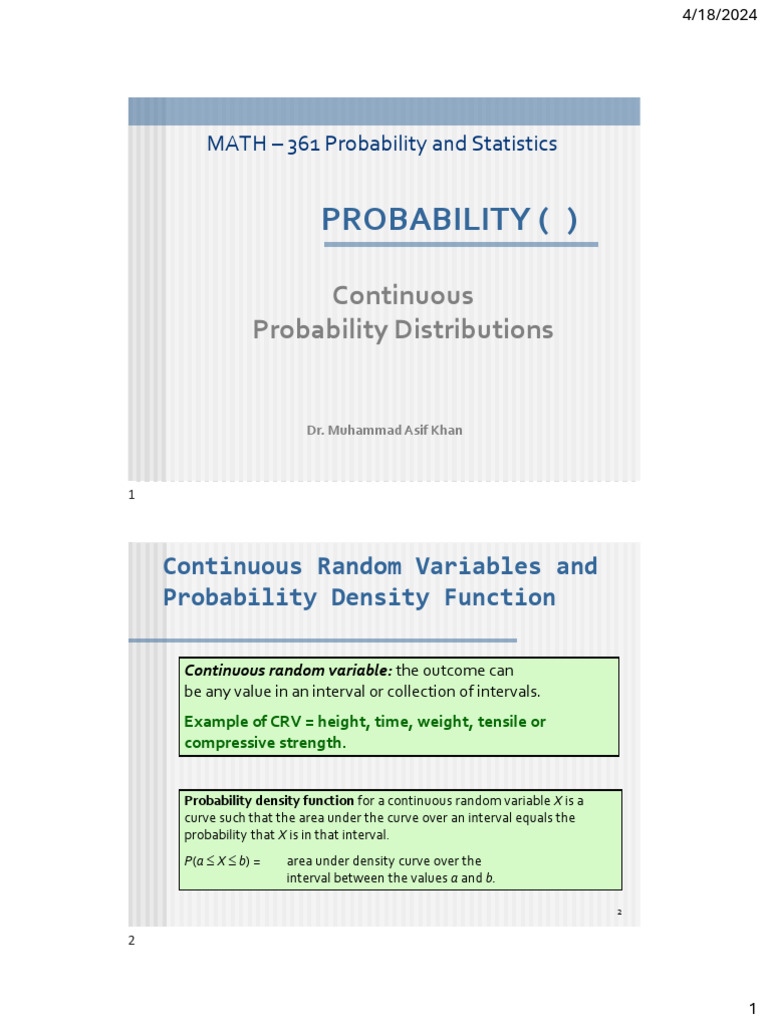 Probability Lec7 | PDF