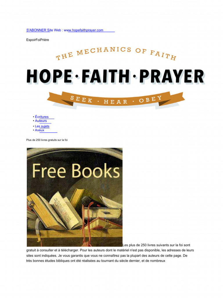 250 Free Books Hope Faith Prayer | PDF