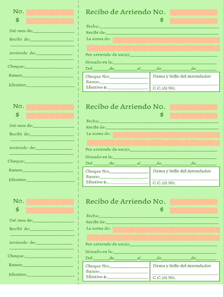 Recibos Arriendo Formato | PDF