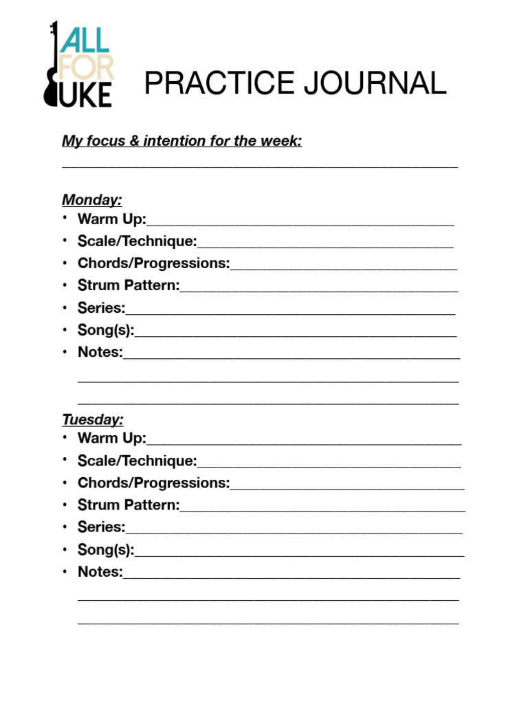 AllForUke Practice Journal | PDF