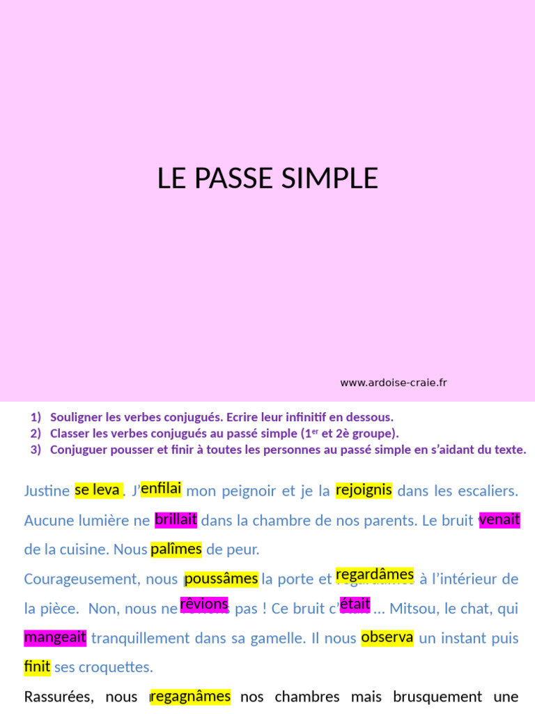 Diapo le passe simple pdf