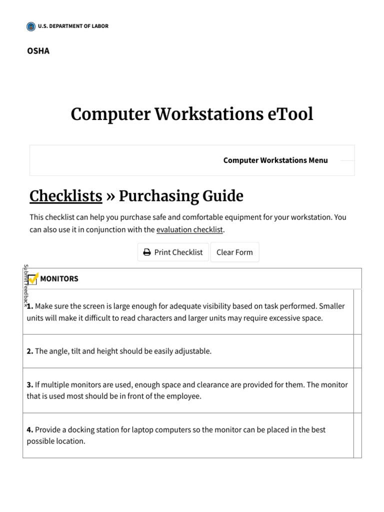 Ergonomic Workstation Equipment Guide | PDF | Chair | Computer Keyboard