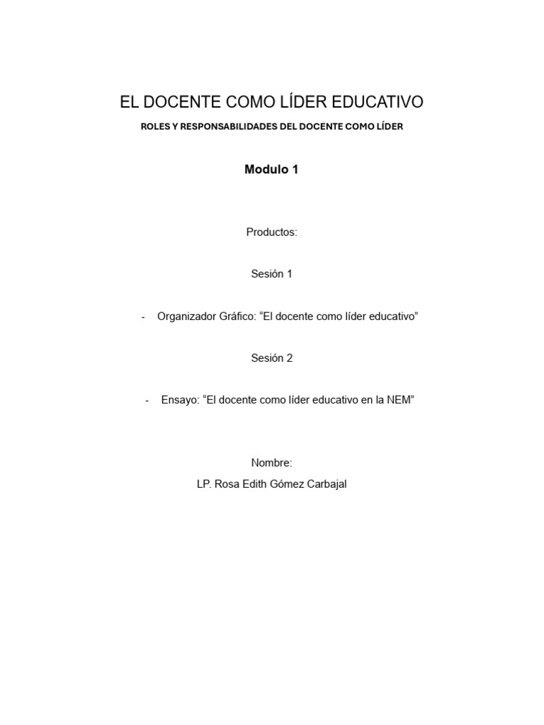 Liderazgo Docente en la Nueva Escuela Mexicana | PDF | Liderazgo ...