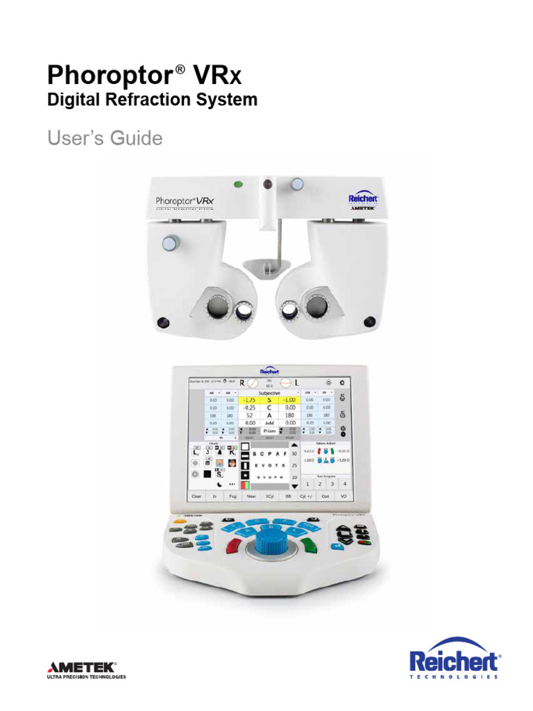 Reichert Phoroptor VRX User Manual 80 Pages | PDF