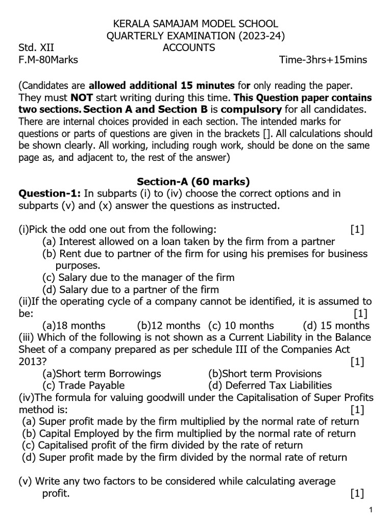 Std. XII - Accounts | PDF