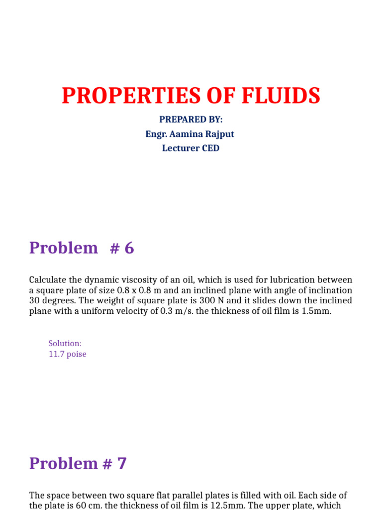 Lec-3 Properties of Fluids Part B | PDF
