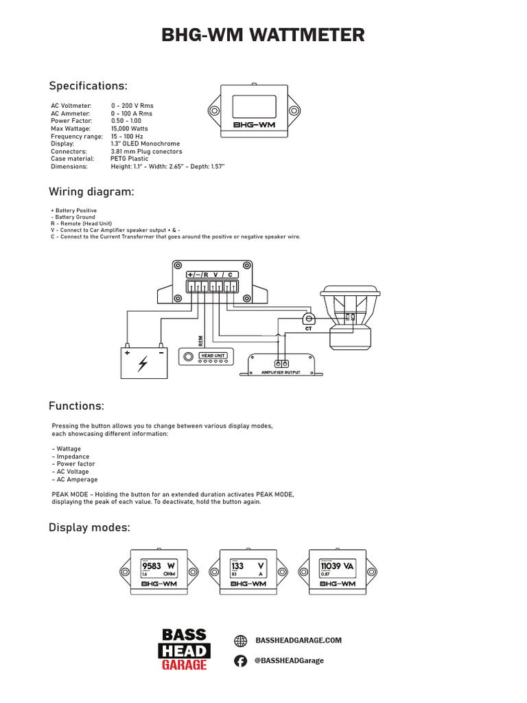 Wattmeter BHG-WM Full Manual - Web | PDF
