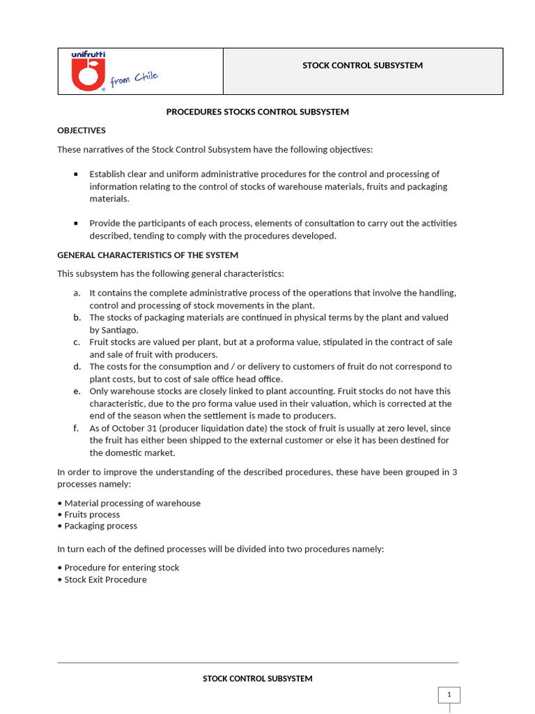 Narratives stock control procedure eng pdf