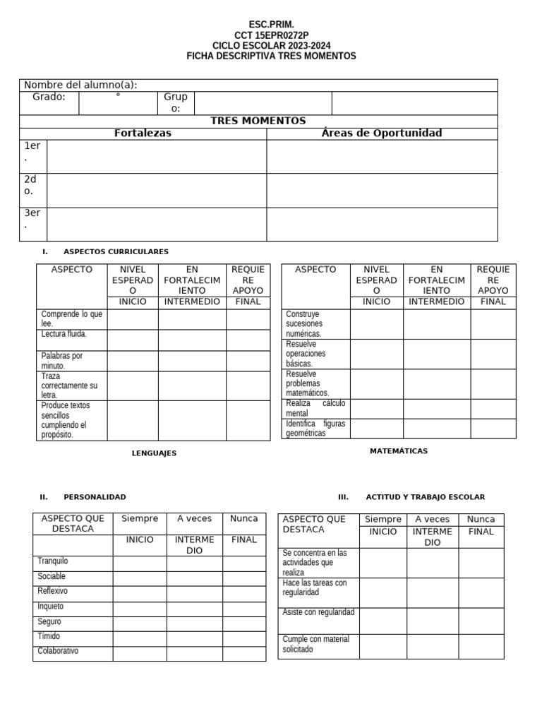 Fichas 3 Momentos | PDF