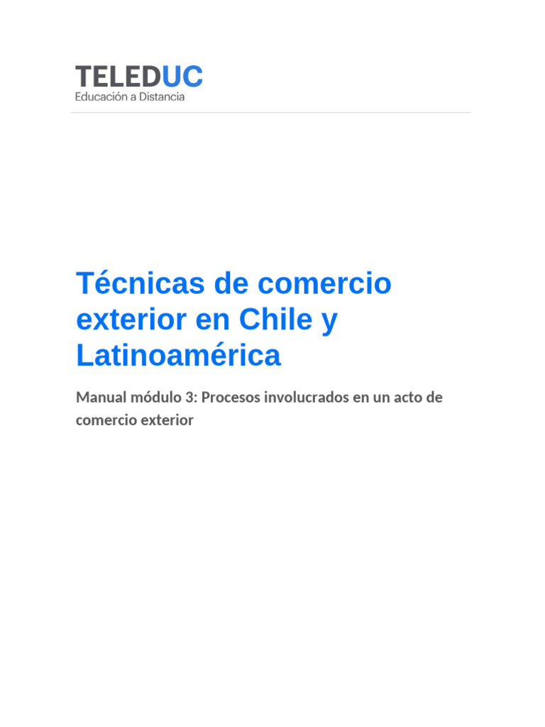 Técnicas De Comercio Exterior En Chile Y Latinoamérica Pdf