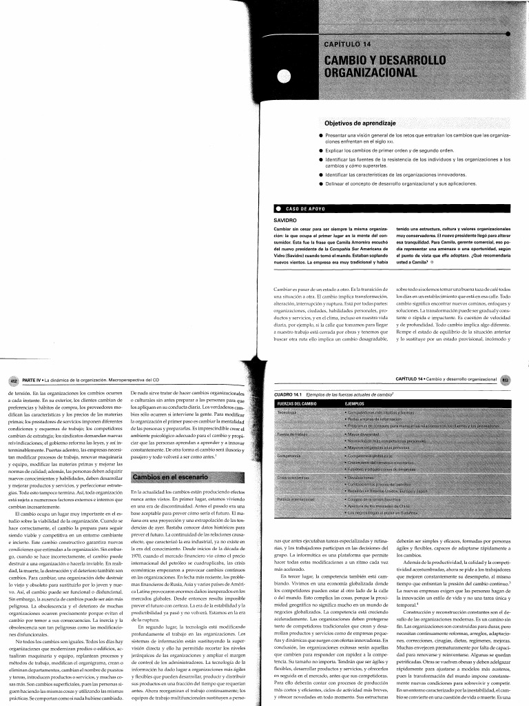 Cambio y Desarrollo Organizacional | PDF