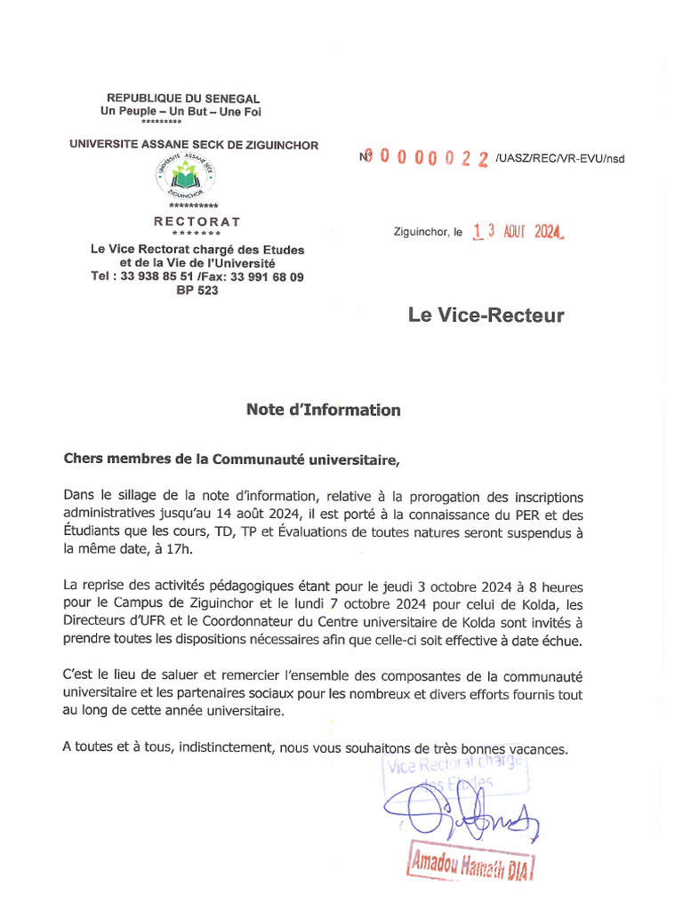 Note D'information Aout 2024 | PDF