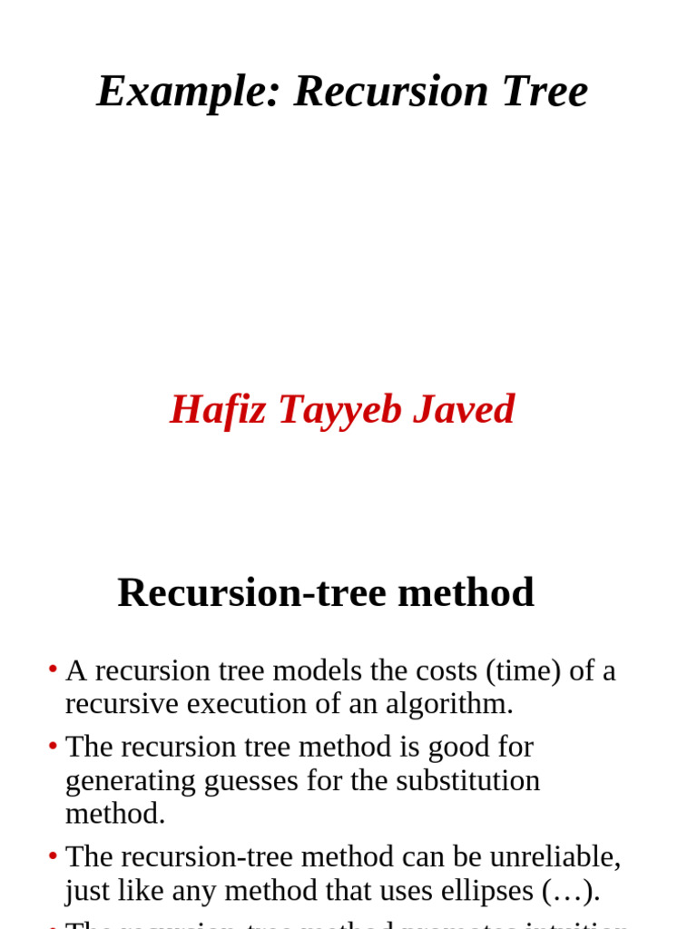 Recursion Tree Example | PDF