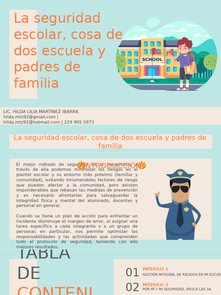 La seguridad escolar, cosa de dos - escuela y padres de familia | PDF