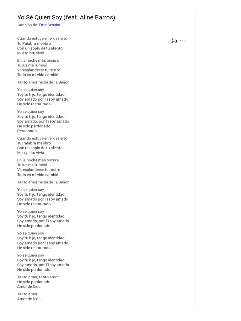 Yo Se Quien Soy Letra - Búsqueda | PDF | Artes del Lenguaje y Comunicación