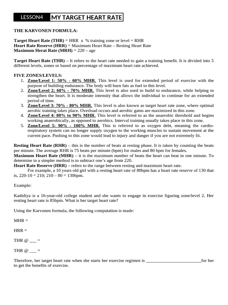Understanding the Karvonen Formula | PDF | Heart Rate | Career & Growth