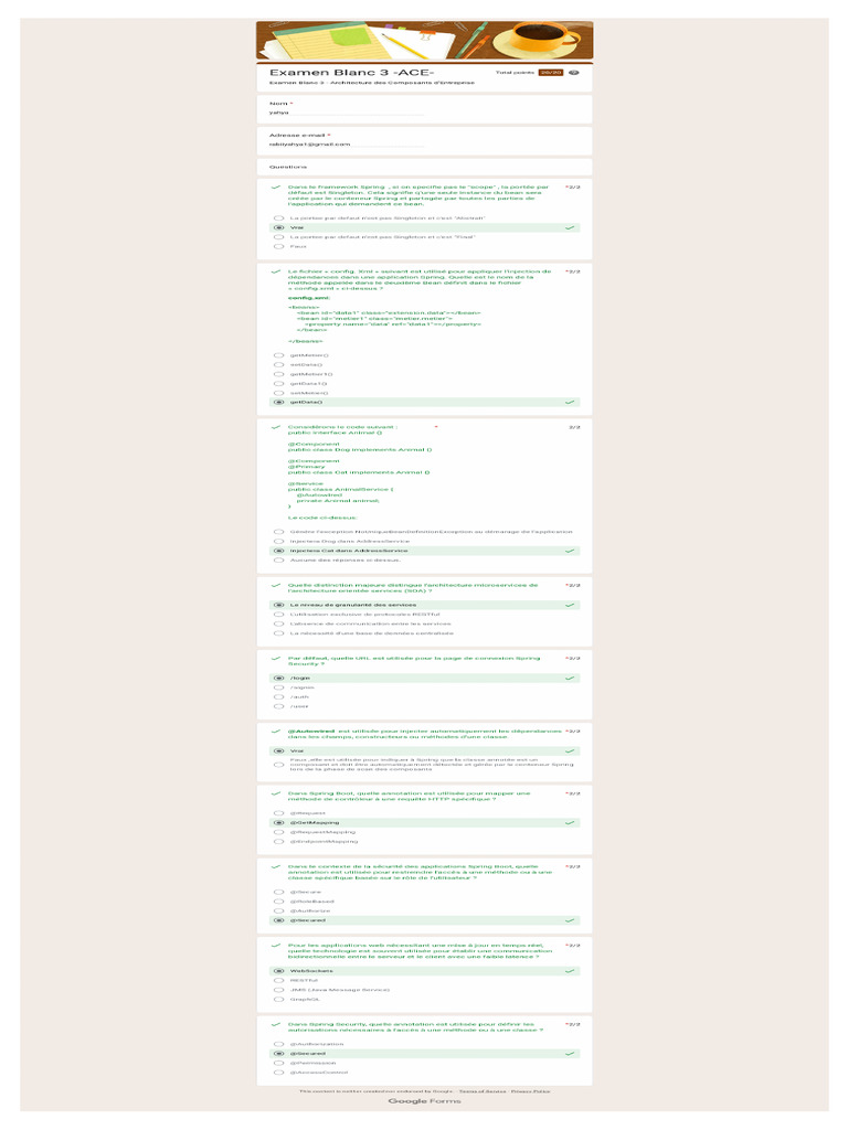 Examen Blanc - ACE-: Forms | PDF
