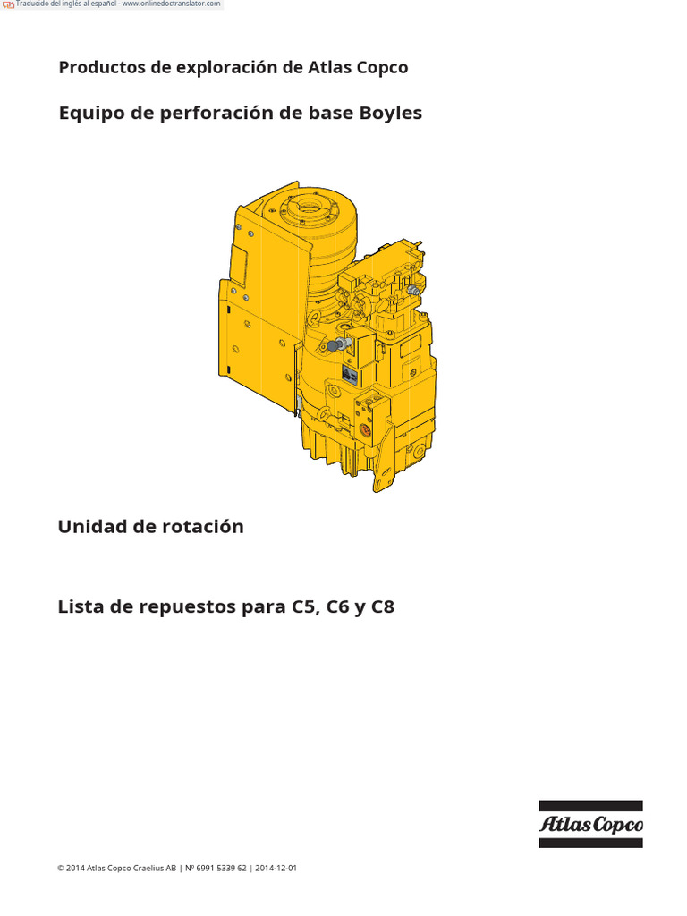 Repuestos para Unidad de Rotación Atlas Copco | PDF | Fricción ...