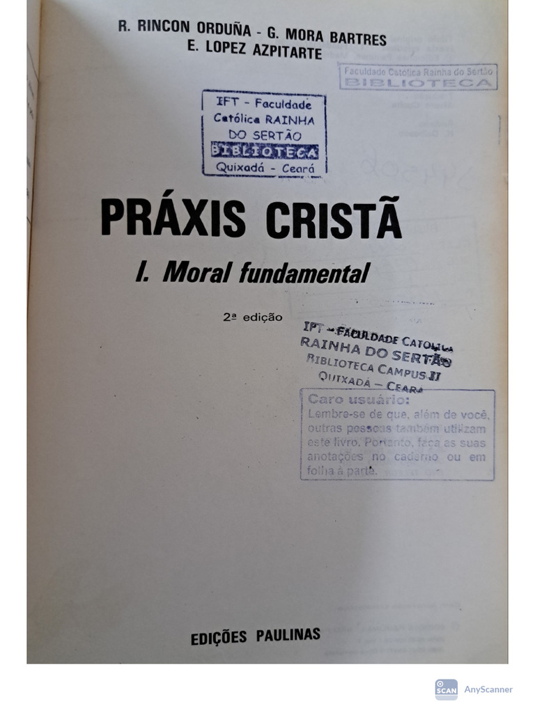 Práxis Cristã I - Moral Fundamental - Capítulo 1 | PDF