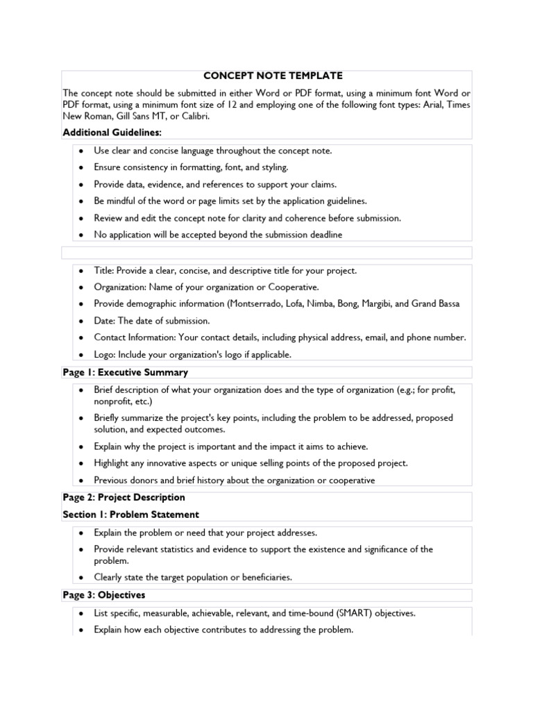Concept Note Template Guidelines_Final | PDF