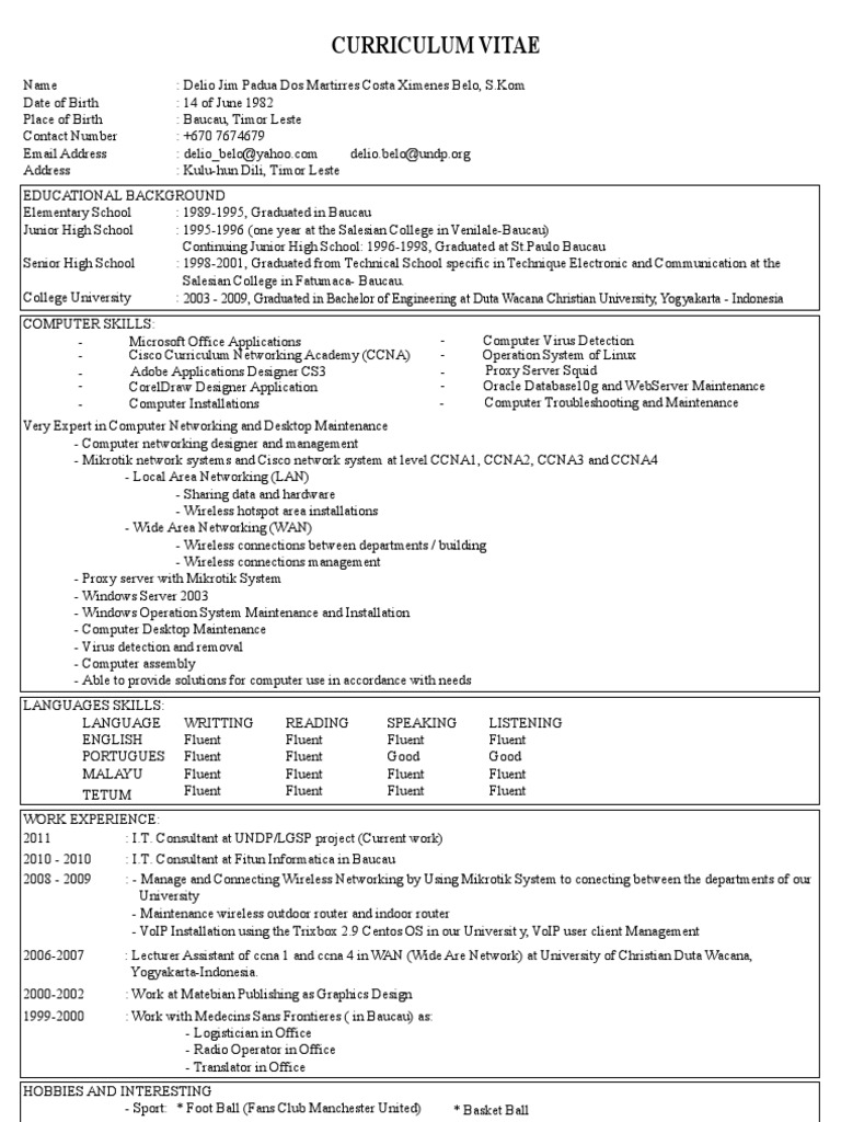 How to write a curriculum vitae image