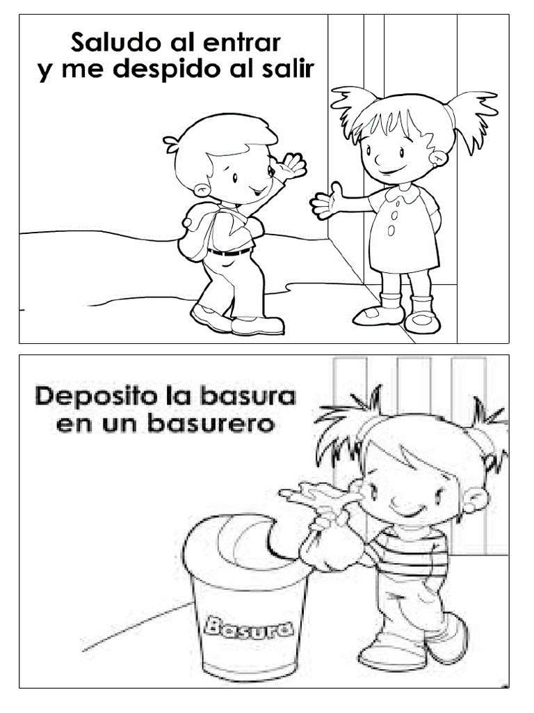 Normas de Convivencia Colorear | PDF