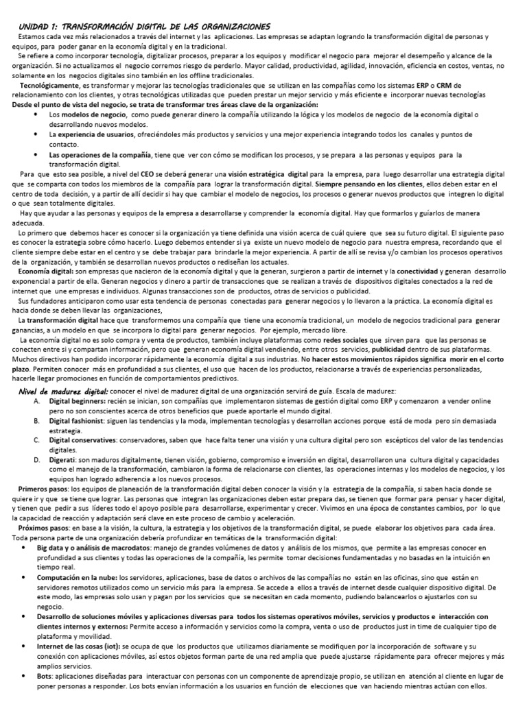 Transformación Digital en Organizaciones | PDF | Internet de las Cosas ...