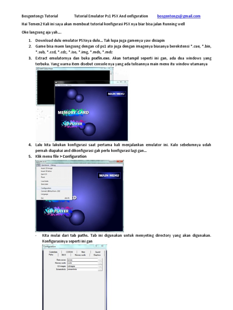 Bosgentongs Tutorial Emulator Ps1 PSX and On Figuration | PDF | Metode ...