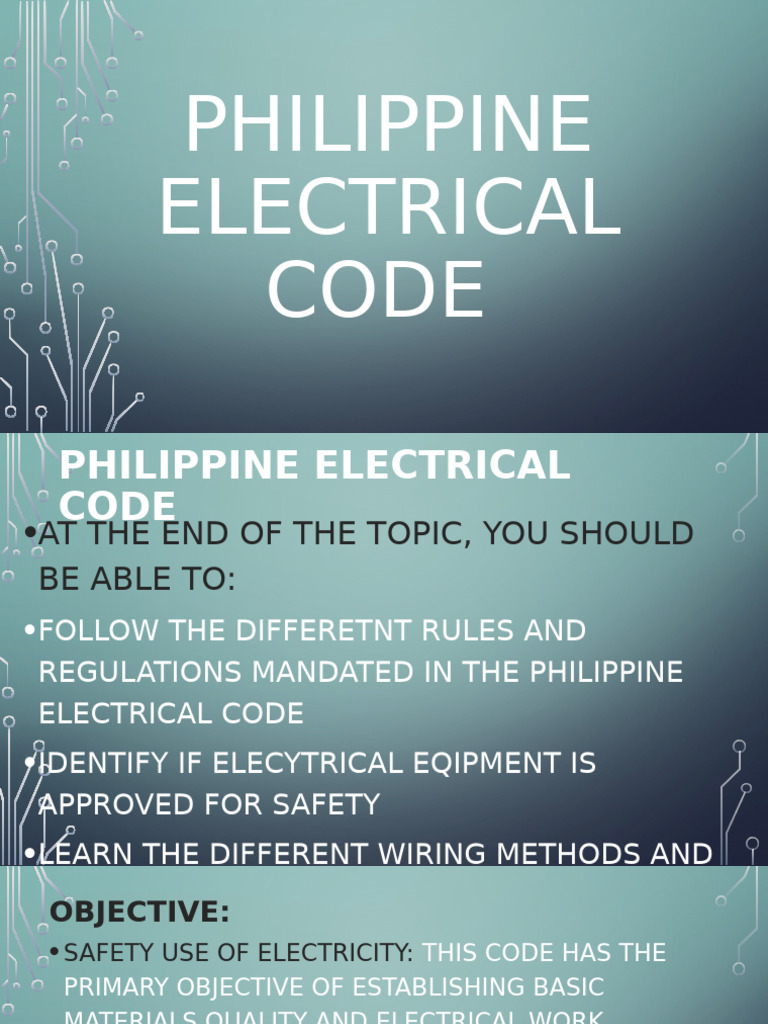 Philippine Electrical Code Wiring Methods | PDF | Electrical Wiring ...