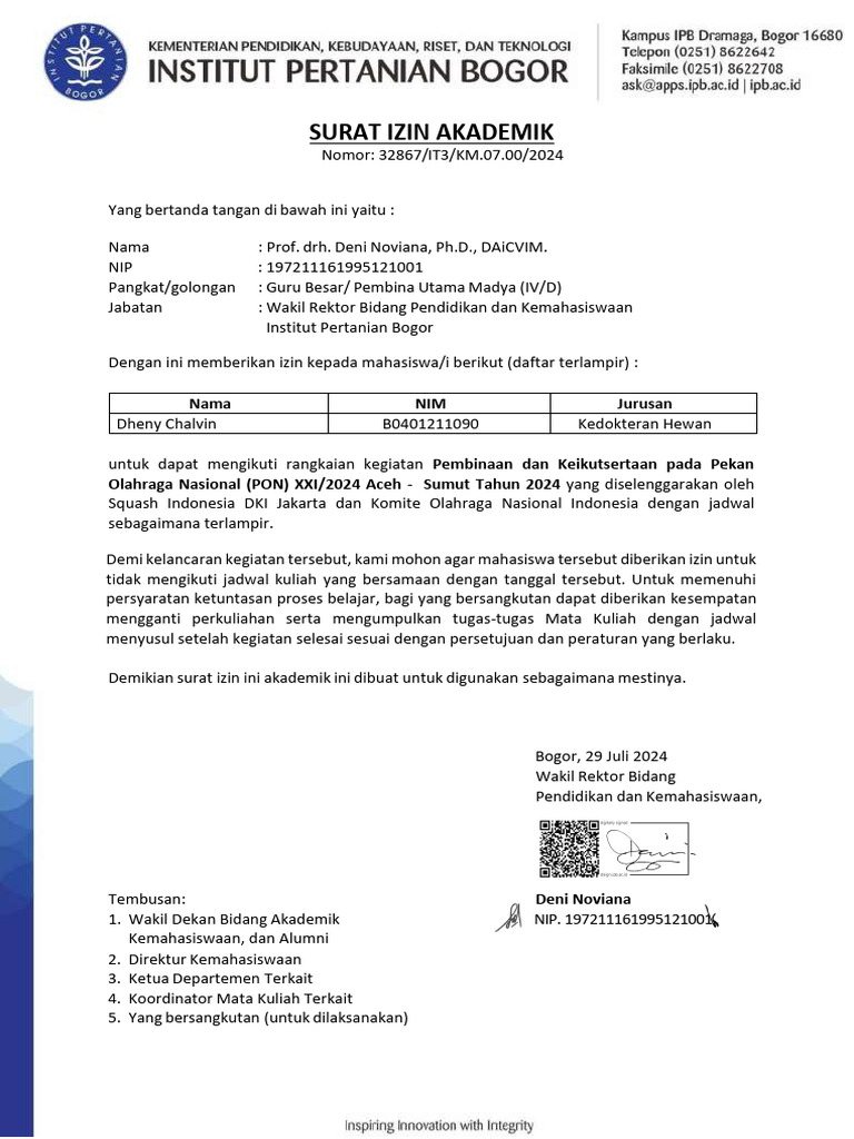 WRPK - PRPM - Amanda - Surat Izin Akademik Rangkaian Pembinaan PON 2024 ...