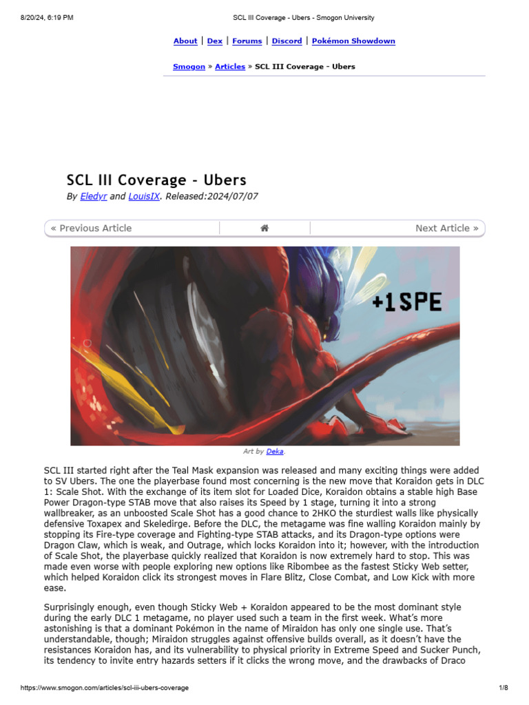 SCL III Coverage - Ubers - Smogon University | PDF