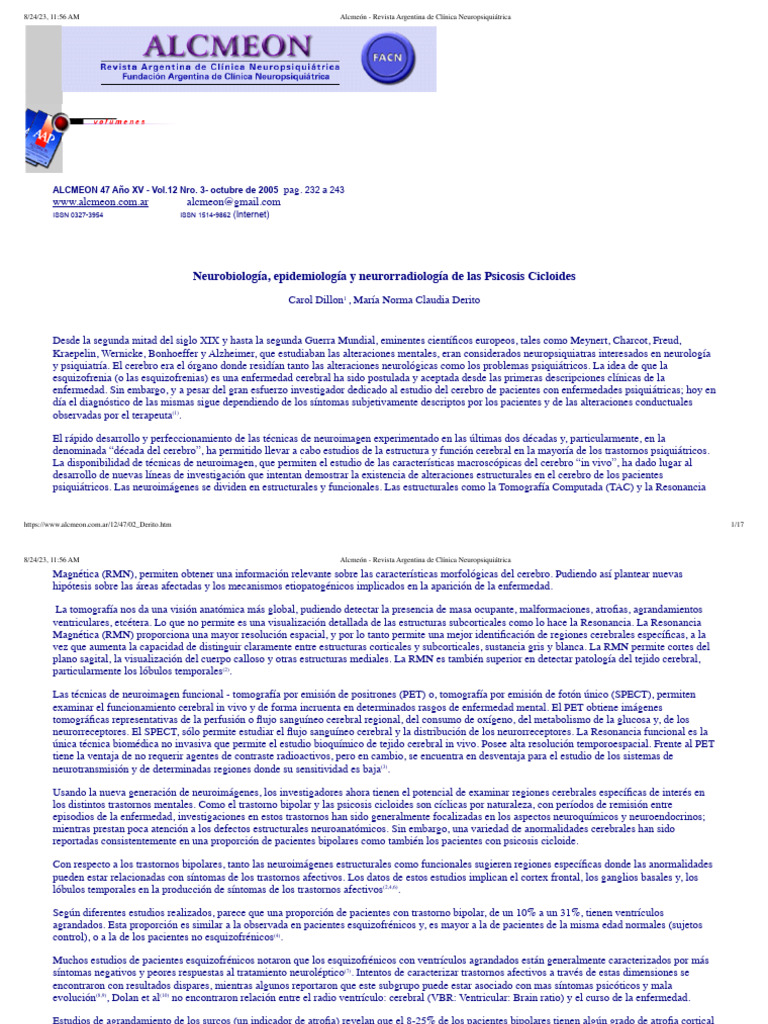 Neurobiología de Psicosis Cicloides | PDF | Esquizofrenia | Salud y ...