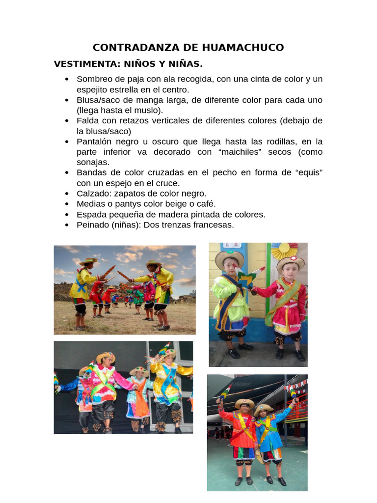 Vestimenta Contradanza. | PDF