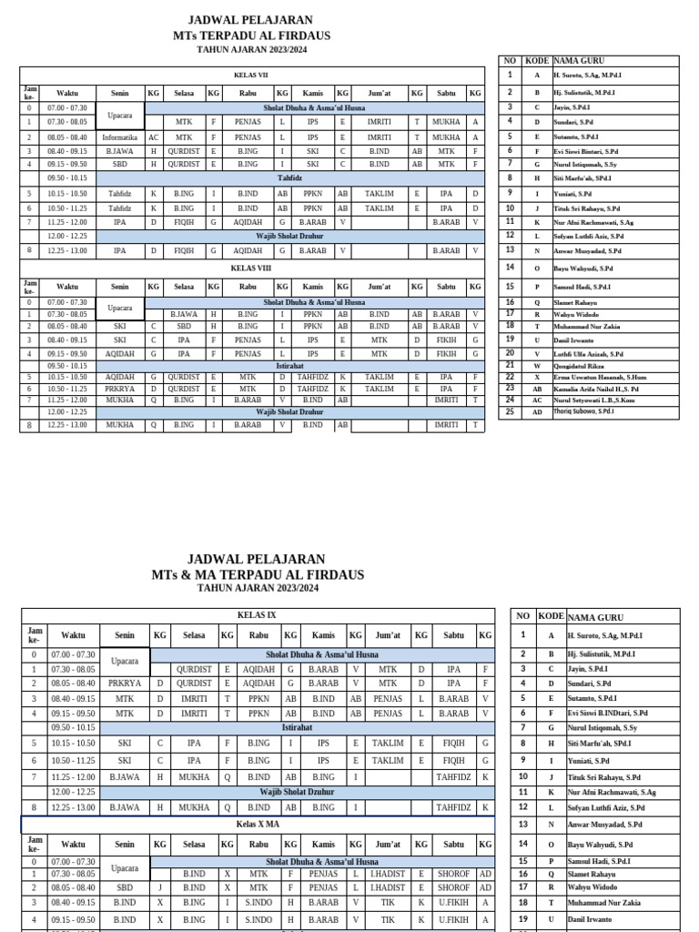 Jadwal Terbaru 2024 Pdf