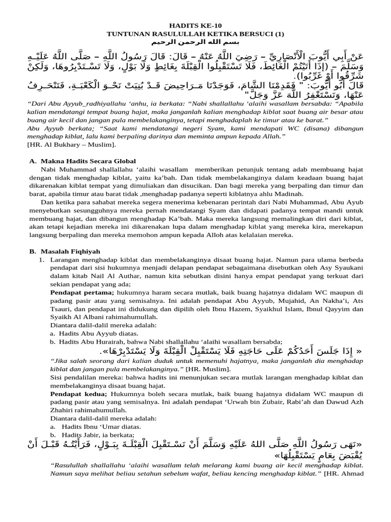 Hadits 10 | PDF | Islamic Jurisprudence | Religion & Spirituality