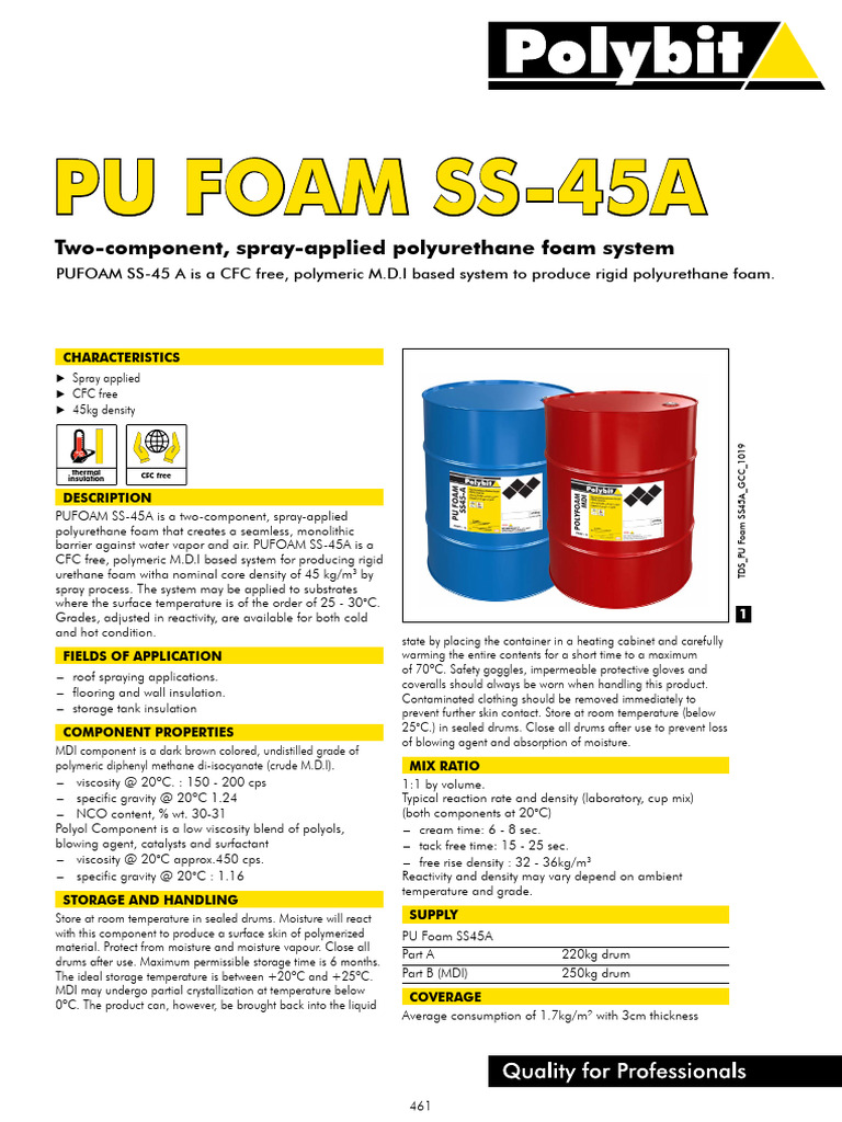 Mea Polybit Tds Polybit Pu Foam Ss 45a en Mea | PDF | Polyurethane ...