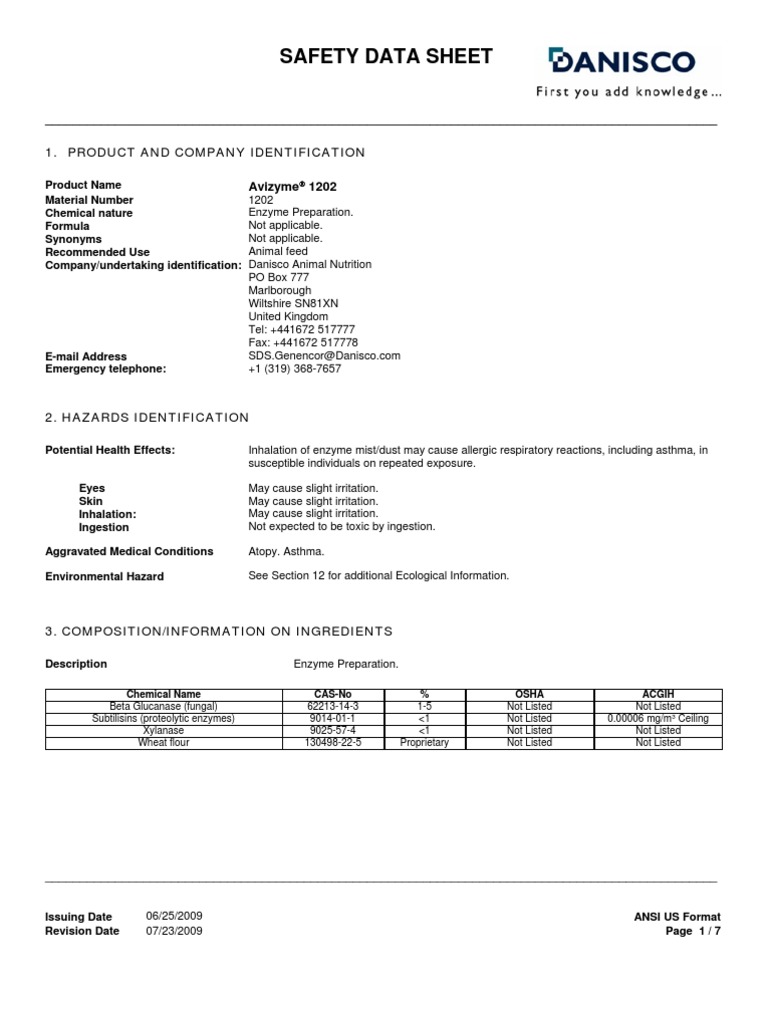 MSDS Animal Feed PDF Toxicity Personal Protective Equipment
