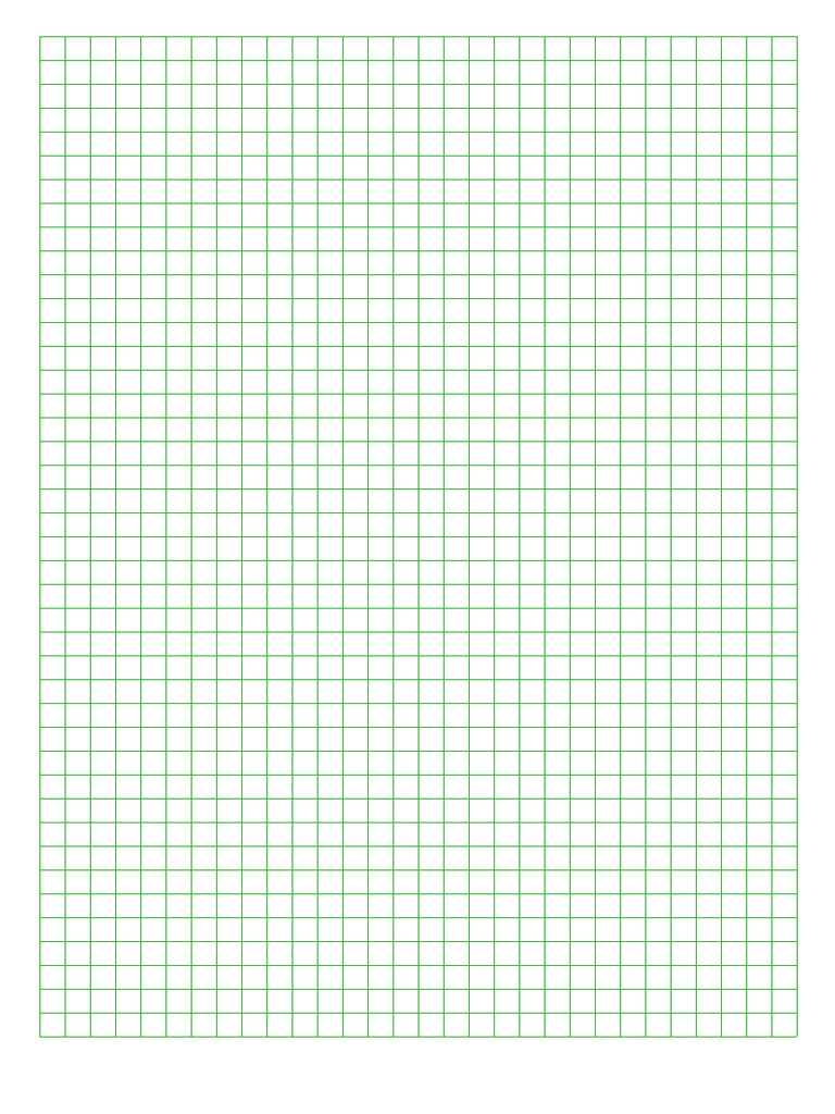 Printable 1 - 4 Inch Green Graph Paper-A4 With 0.375 in Border | PDF