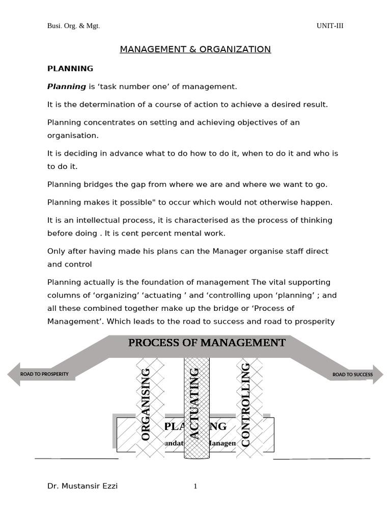 Unit-Iii Management & Org. | PDF