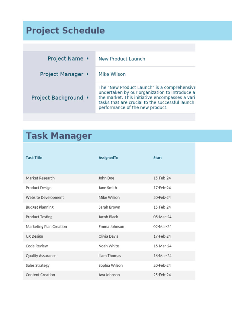 Project Schedule Template | PDF