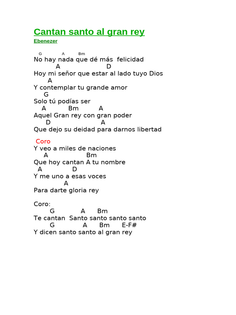 Cantan Santo Al Gran Rey | PDF