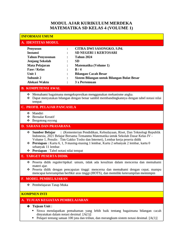 Modul Ajar Kurikulum Merdeka | PDF