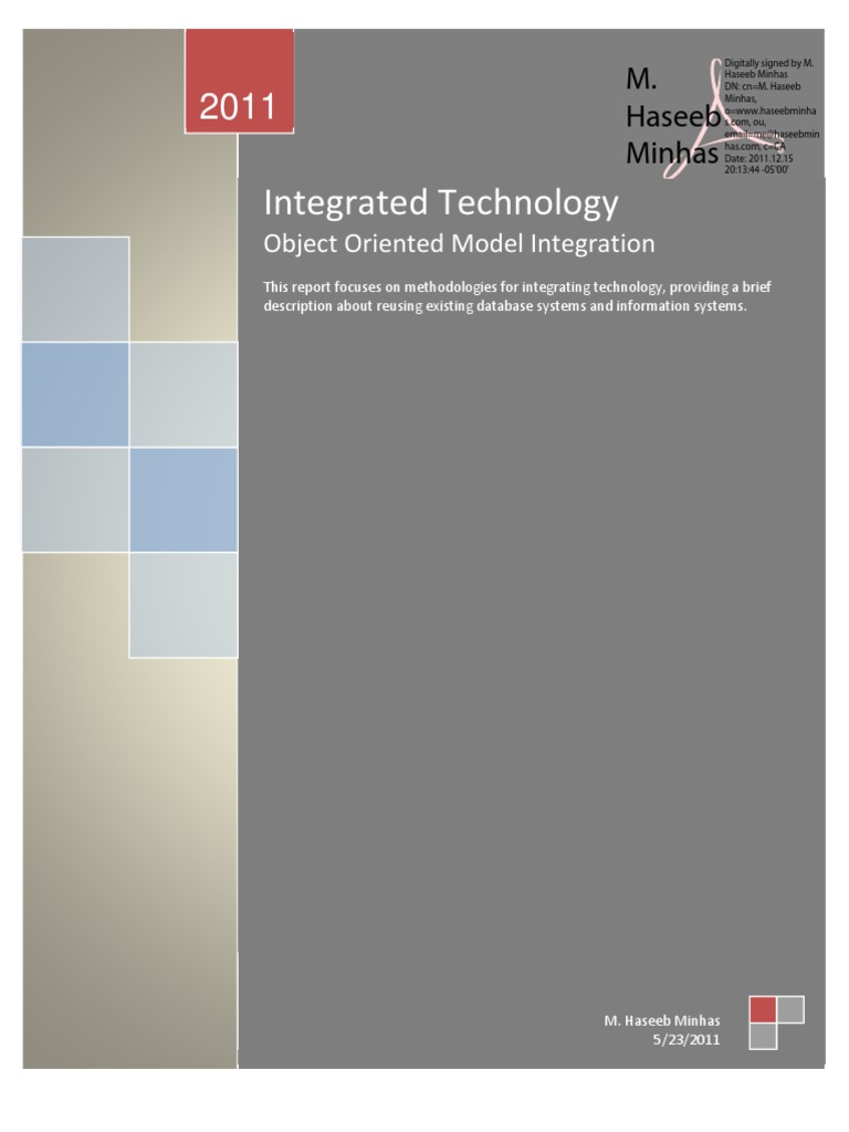 Integrated Technology Object Oriented Model | PDF | Conceptual Model ...