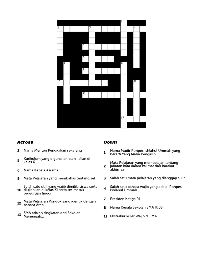 Play Crossword PDF
