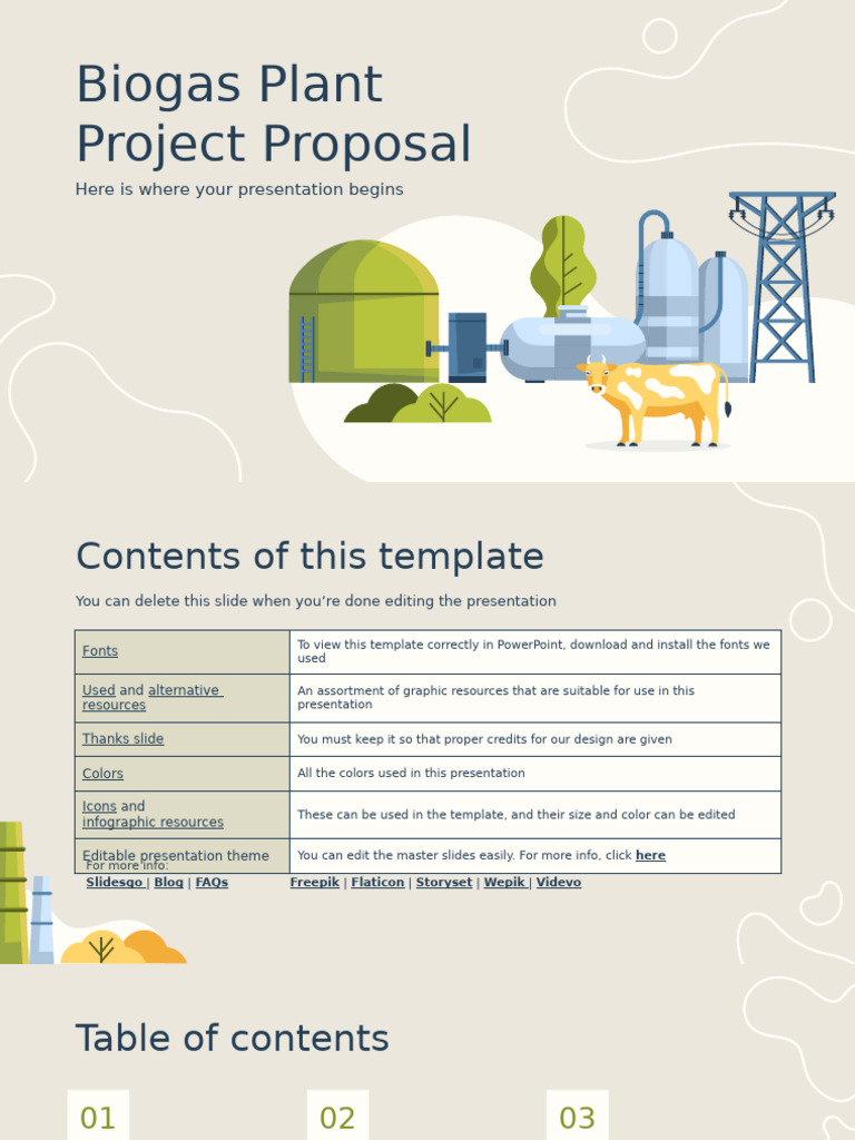 Biogas Plant Project Proposal by Slidesgo | PDF
