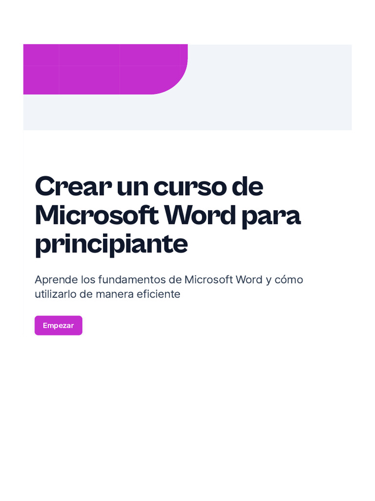 Crear Un Curso de Microsoft Word para Principiante | PDF
