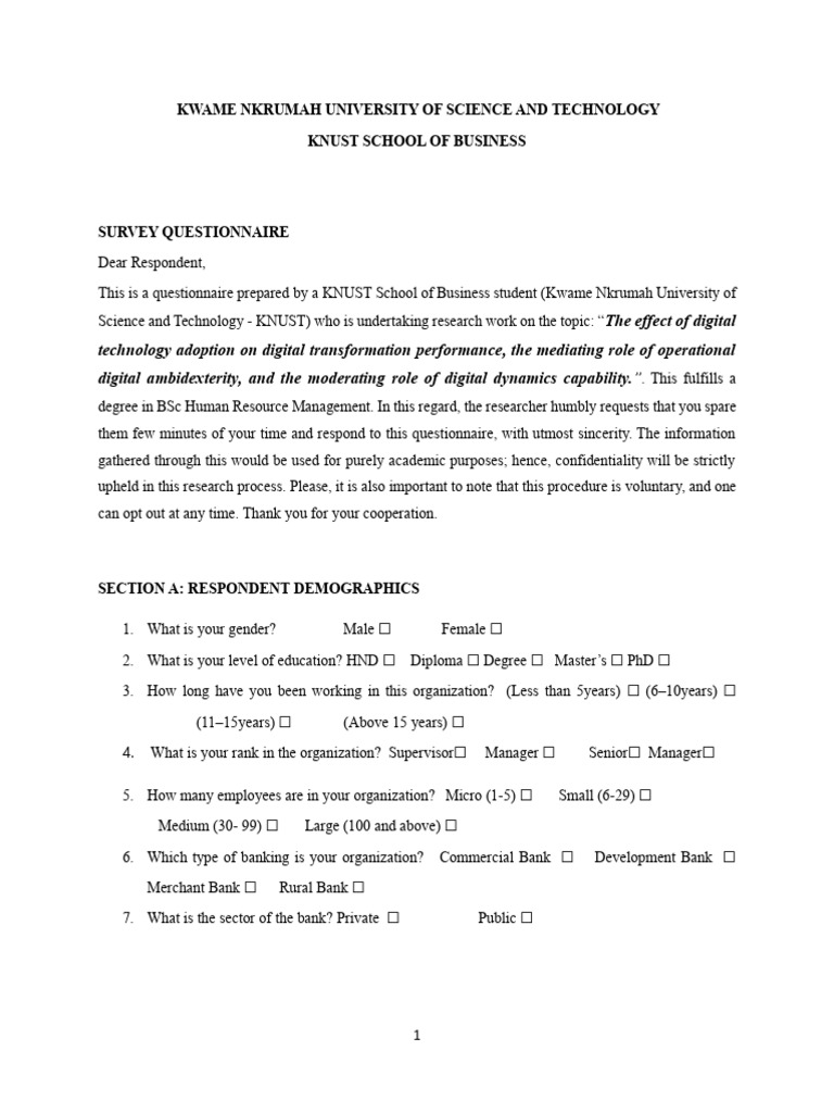 Reviewed Questionnaires | PDF