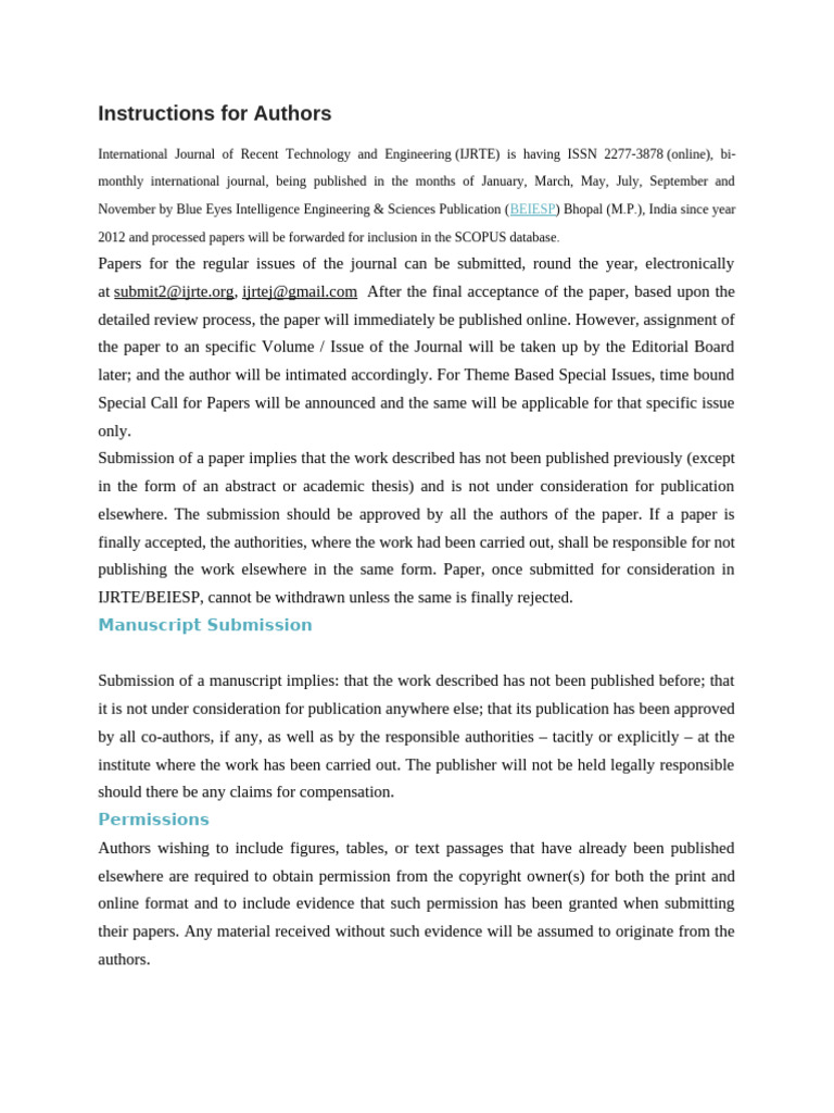 Instructions For Authors Pdf