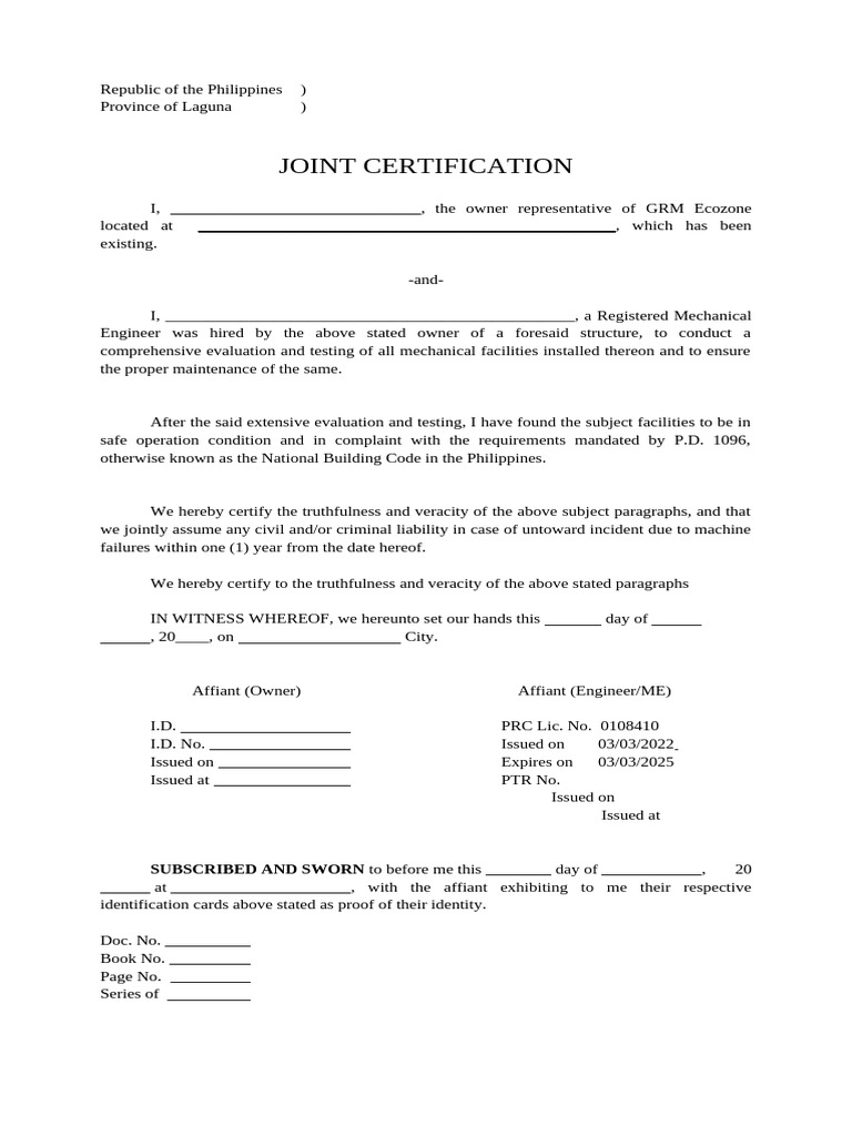 Joint Certification for Electrical Work | PDF | Social Science